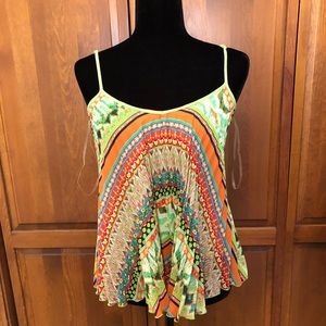 Bright top with spaghetti straps